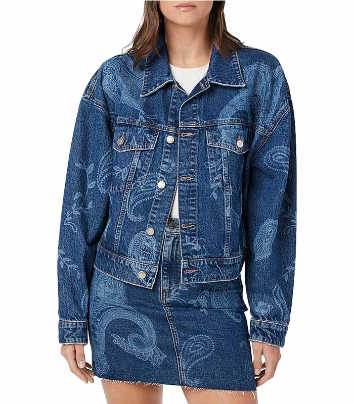 printed Swing Trucker Jacket 