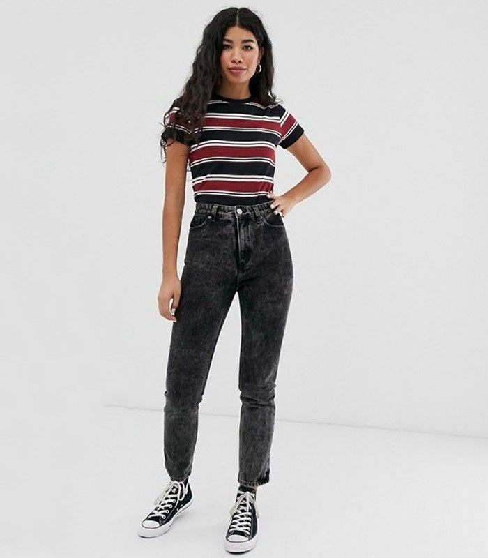 High-Waisted Black Pencil Jeans