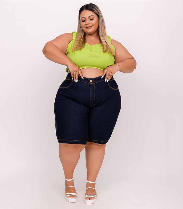 Women's Plus Size Dark Denim Shorts