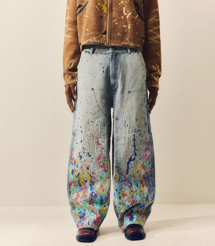 Harajuku Retro Hip-hop Rock Fashion Printed Jeans Women  Street Loose Casual