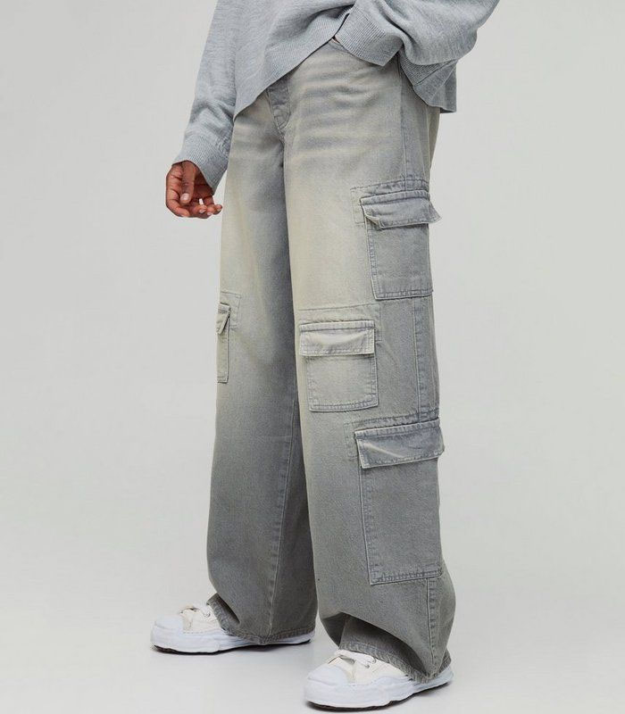 Tall Multi Pocket Baggy Cargo Jeans