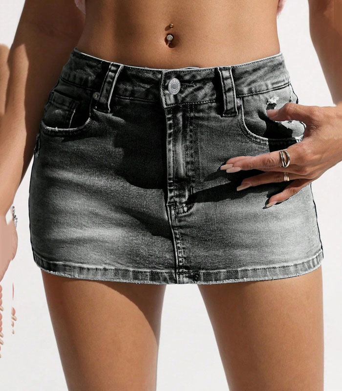 Women's Summer Casual Street Fashion Slim Fit Denim Mini Skirt