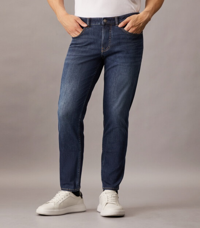 men's casual tapered wide leg denim jeans pants high quality